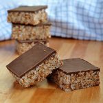 Mars Bar Slice recipe. Classic chocolate traybake made with mars bars, rice krispies and chocolate.