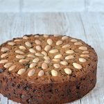Dundee Cake - Deliciously sweet, Scottish fruit cake. Topped with blanched almonds.