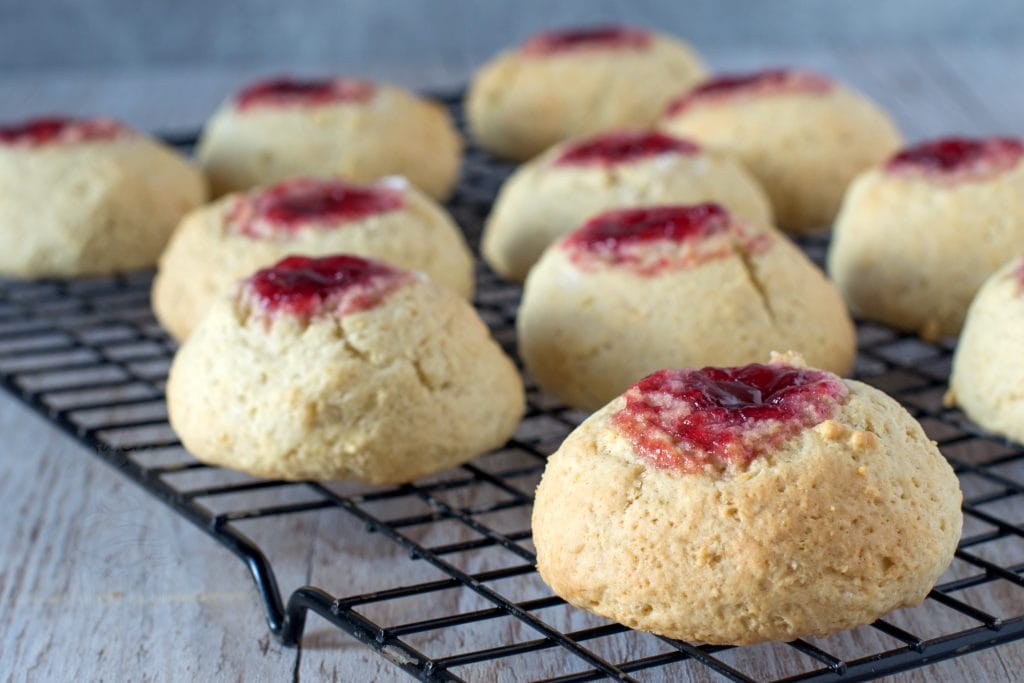 Raspberry Buns recipe from Baking with Granny. Similar to rock buns but with a raspberry jam filling.