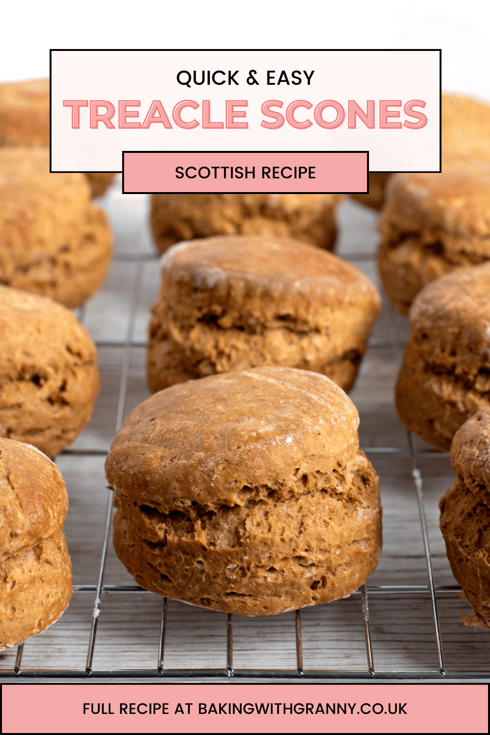 Treacle Scones recipe from Baking with Granny. Traditional Scottish recipe for treacle scones.