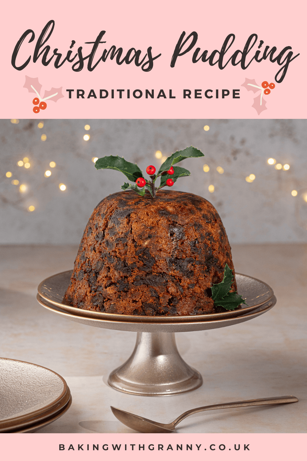Easy Christmas pudding recipe from Baking with Granny, perfect for Stir Up Sunday. Traditional, British dessert for the festive season.