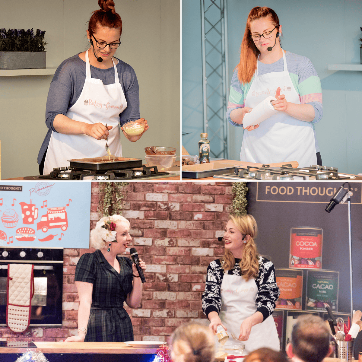 Amy Beth Reid baking live at Foodies Festival Edinburgh in 2017, 2018 and Christmas 2018.